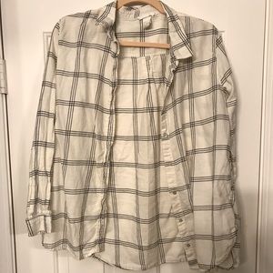 Button up black off white flannel from H&M size 12